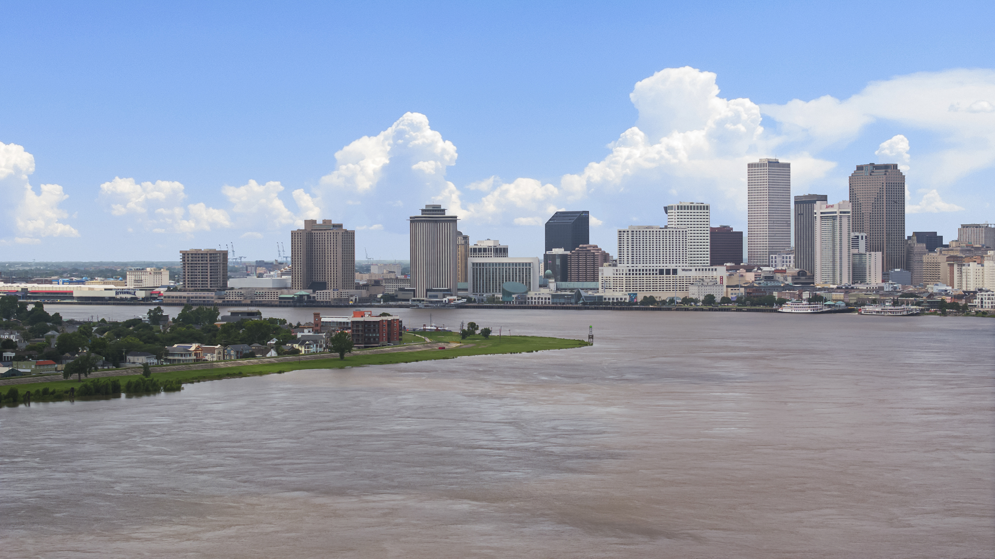 The downtown New Orleans skyline across the Mississippi River